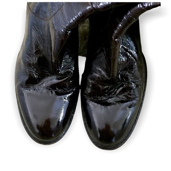 Duro Olowu bordeaux soft patent leather boots size 39 EU, Vintage - Picture 4 of 11